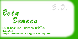 bela demecs business card